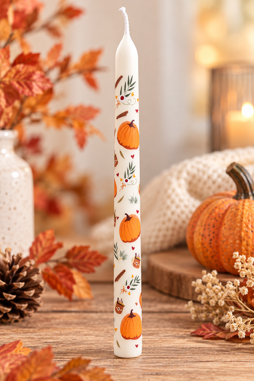 1 Pumpkin Taper Candle
